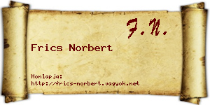 Frics Norbert névjegykártya